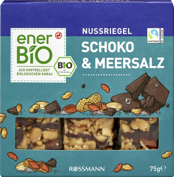 Bild 1 von enerBiO Nussriegel Schoko & Meersalz