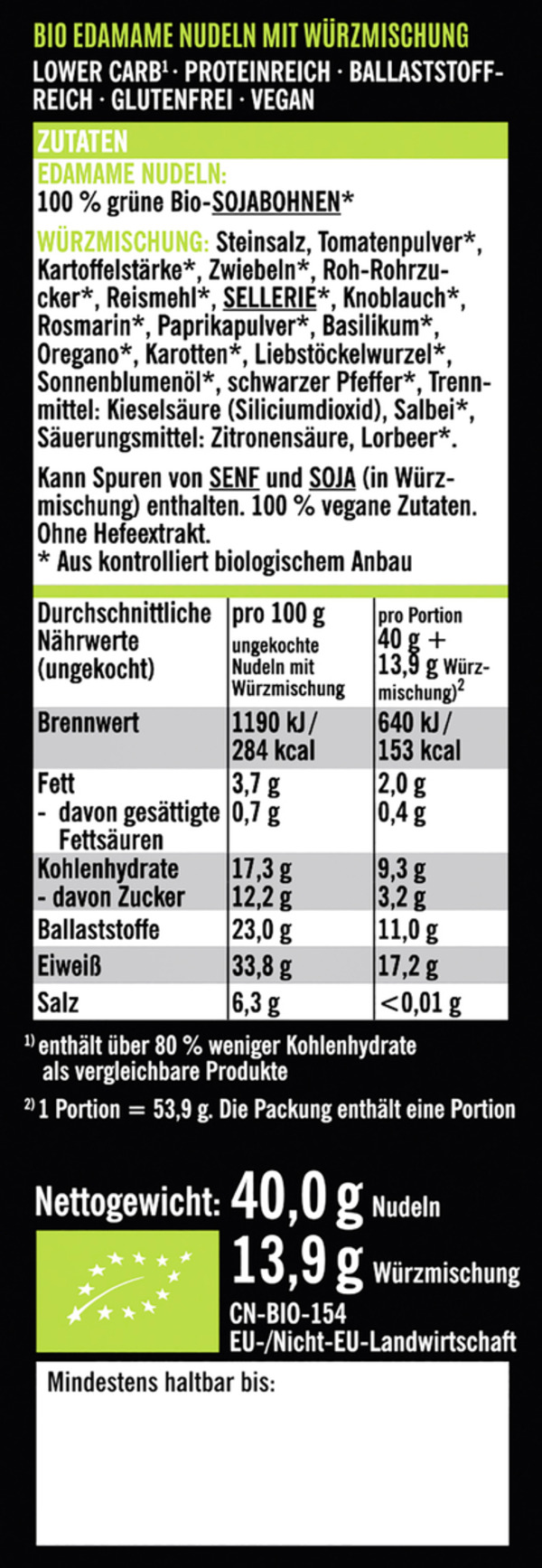 Bild 2 von Just Taste Bio Edamame Italian Spices Tasty Meal