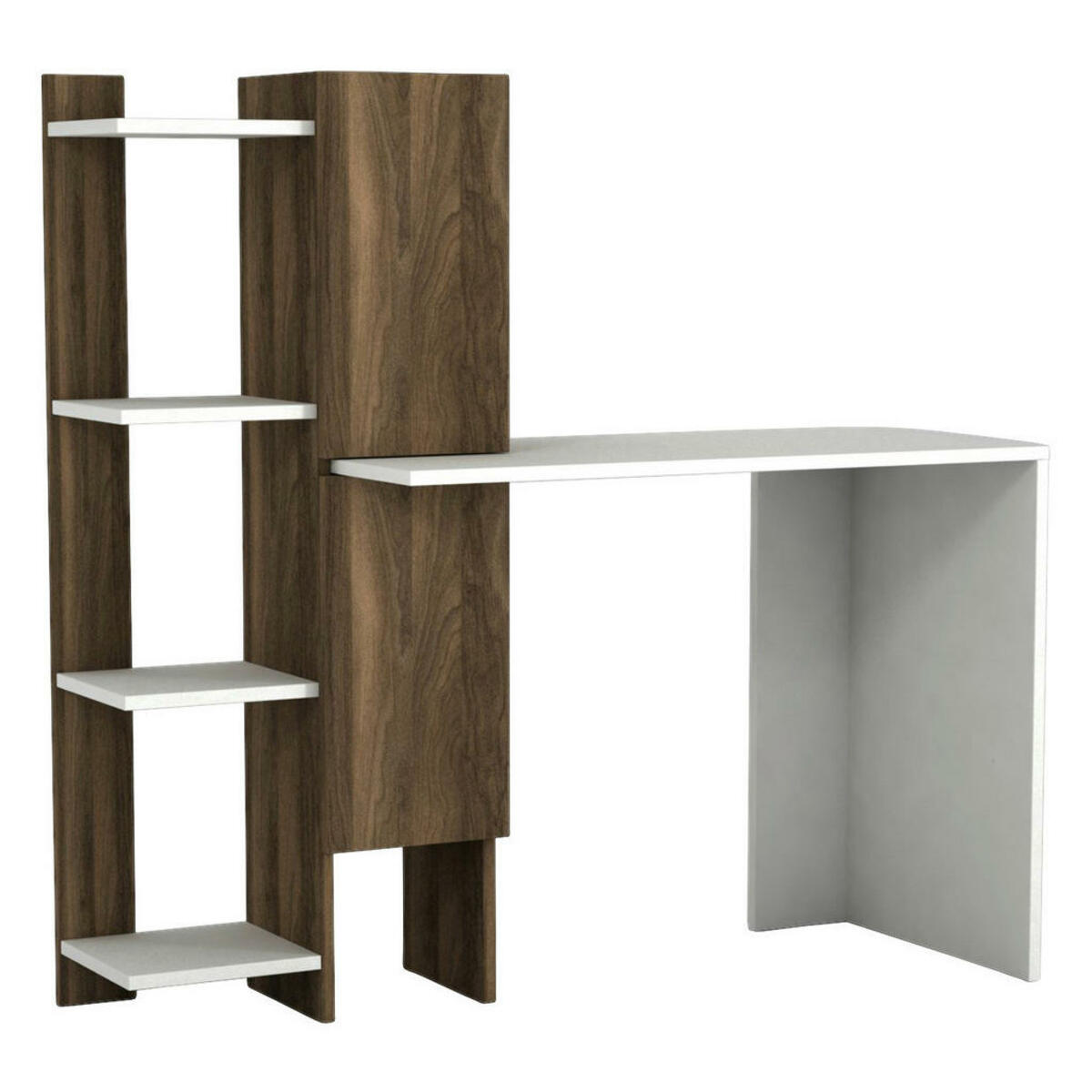 Bild 1 von Schreibtisch Gina weiß walnuss Nachbildung B/H/T: ca. 116,7x120x45 cm