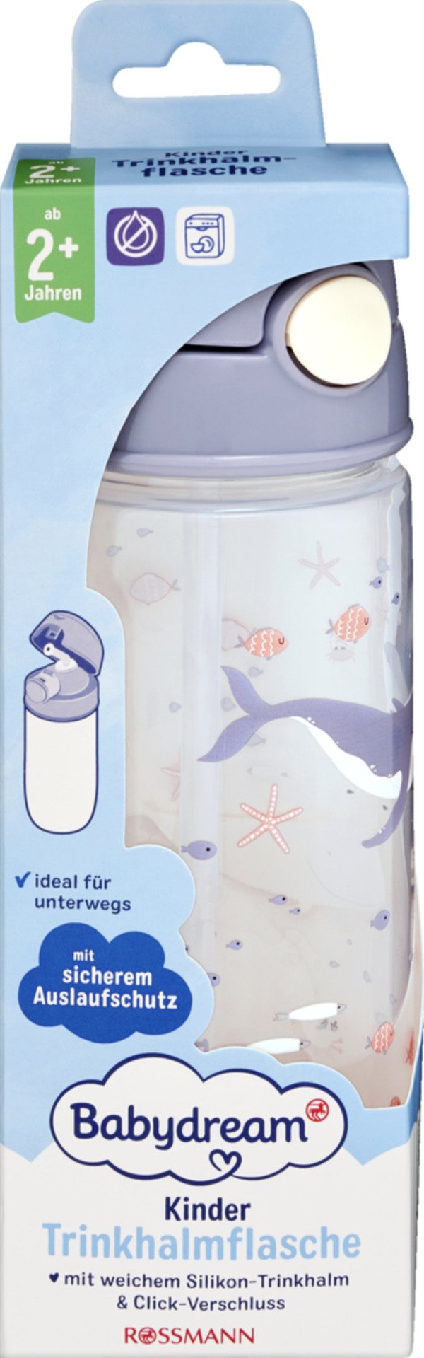 Bild 1 von Babydream Kinder-Trinkhalmflasche 540ml / BLAU