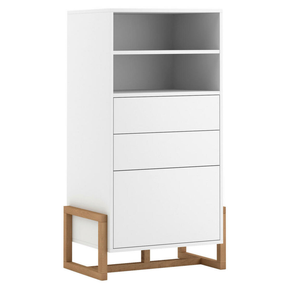 Bild 1 von Highboard Oslo weiß matt Eiche Nachbildung B/H/T: ca. 63,4x115,7x42 cm