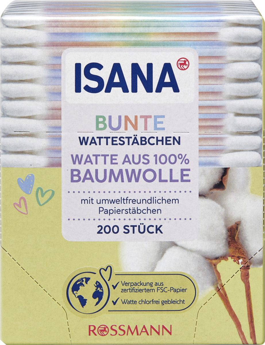 Bild 1 von ISANA Bunte Wattestäbchen