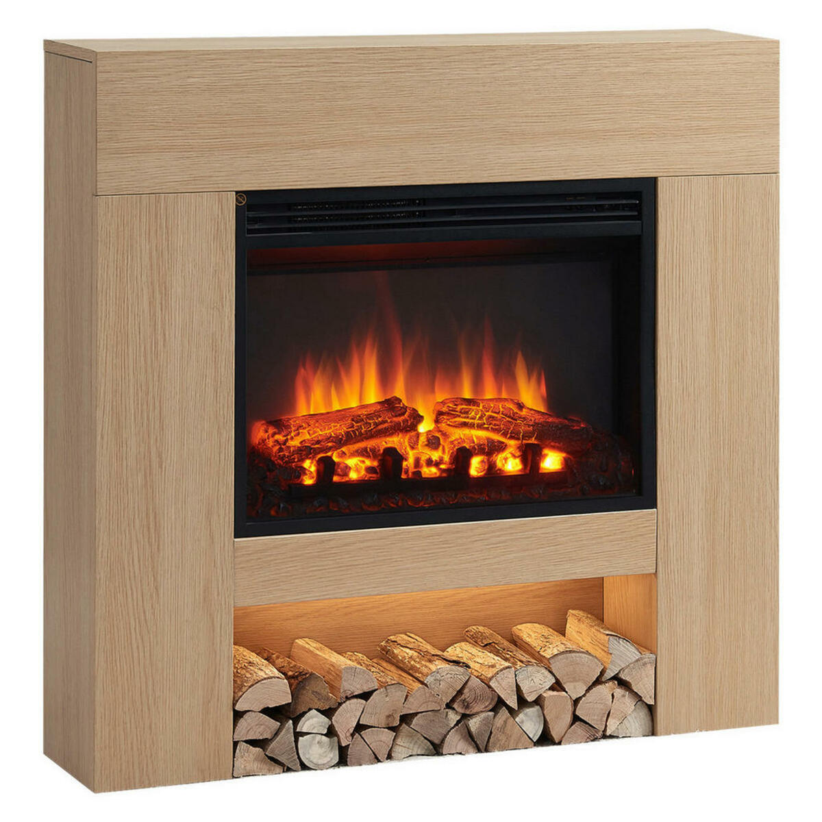 Bild 1 von Balderia Elektrischer-Kamin hellbraun B/H/T: ca. 94,3x92,2x20 cm ca. 2000 W