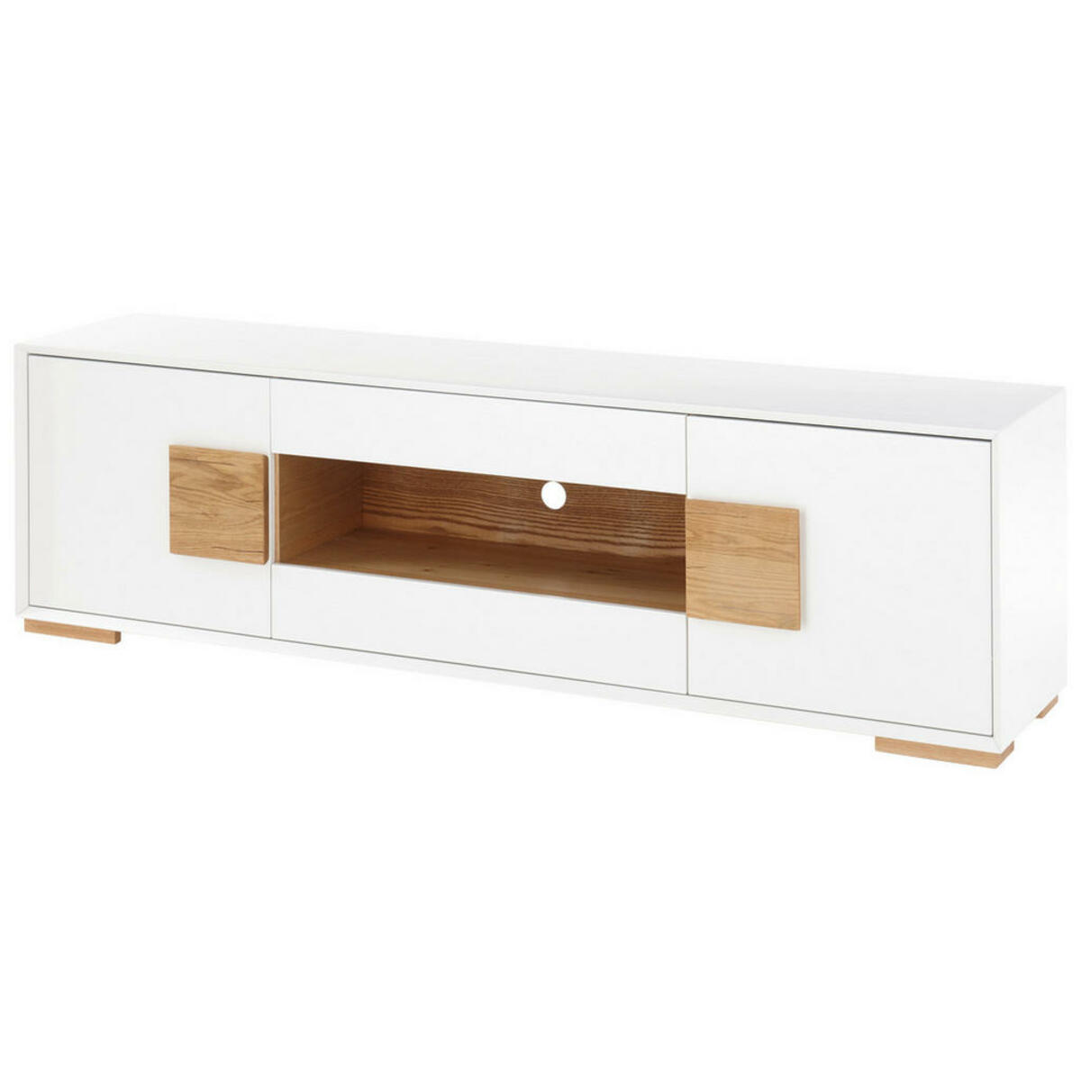 Bild 1 von Livetastic Lowboard, Weiß, Eiche, Holz, Eiche, massiv, 2 Fächer, 2 Schubladen, 188x54x40 cm, Wohnzimmer, Wohnwände, Lowboards