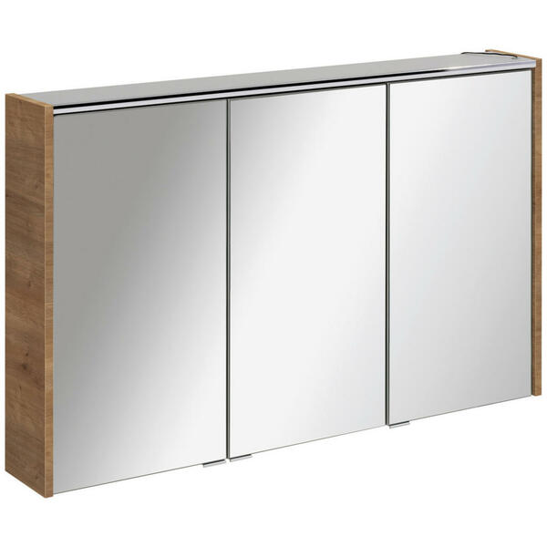 Bild 1 von Voleo Spiegelschrank Lara, Metall, 4 Fächer, 110x68x15 cm, Made in Germany, Typenauswahl, Soft-Close-System, Badezimmer, Badezimmerspiegel, Spiegelschränke