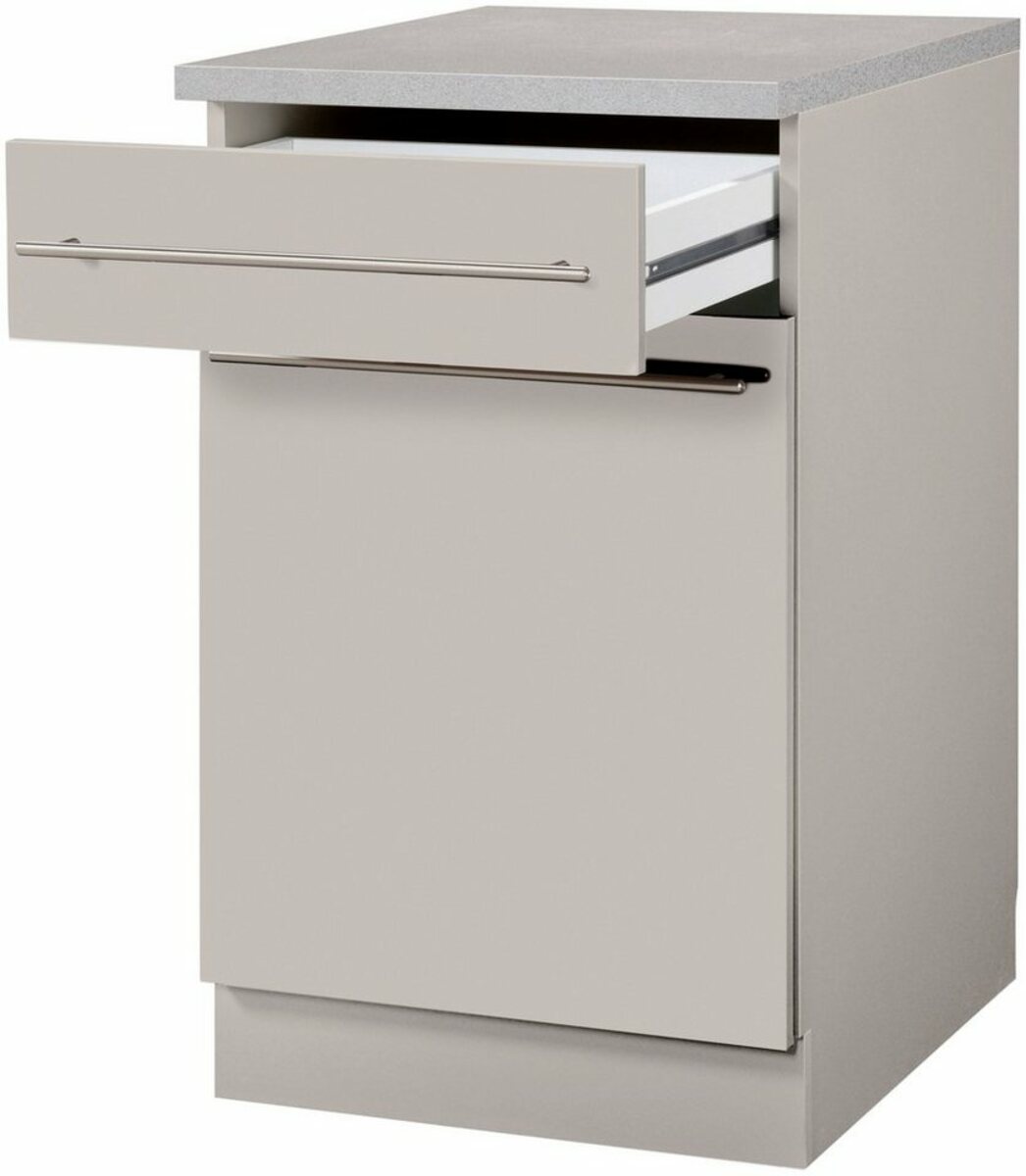 Bild 1 von Wiho Küchen Unterschrank Chicago 40 cm breit, 1 Schubkasten und 1 Tür, Beige|grau