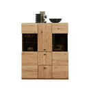 Bild 1 von Linea Natura Highboard, Braun, Esche, Eiche Artisan, Metall, Esche, Kork, massiv, 8 Fächer, 2 Schubladen, 116x140x40 cm, Typenauswahl, Beimöbel erhältlich, Wohnzimmer, Kommoden & Sideboards, Highb