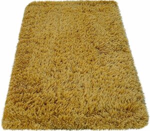 Badematte Kanda 360 Paco Home, Höhe 44 mm, rutschhemmend beschichtet, fußbodenheizungsgeeignet, Polyester, rechteckig, Badteppich, Uni Farben, weicher Hochflor, rechteckig & rund erhältlich, Gelb