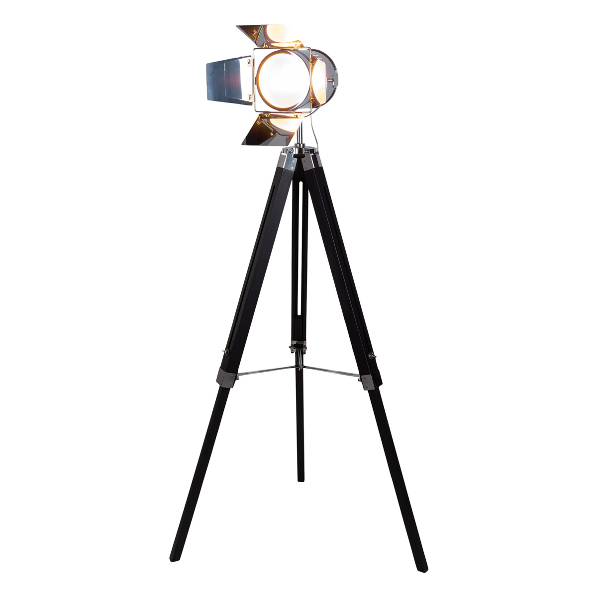 Bild 1 von Dreibein-Stehlampe Holly E27 Holz/Metall, schwarz