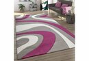Bild 1 von Teppich Inferno 241, Paco Home, rechteckig, Höhe: 17 mm, Kurzflor, modernes Design, handgearbeiteter Konturenschnitt, Lila