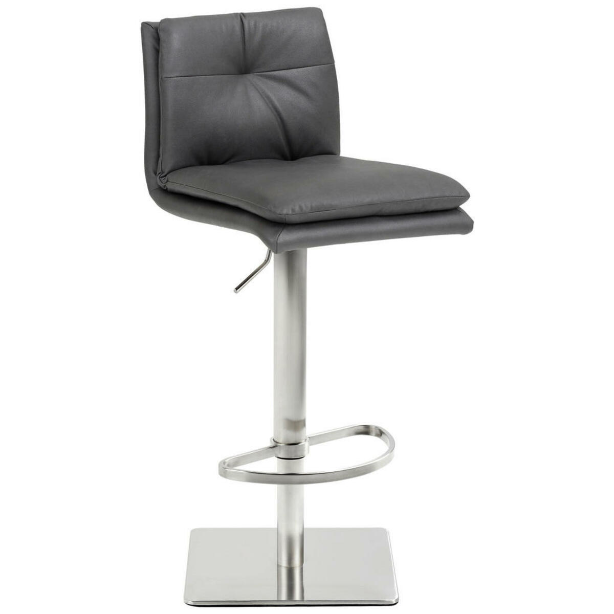 Bild 1 von Novel Barhocker, Anthrazit, Metall, Textil, Bodenplatte, Säule, 41x78-103x48 cm, Sitzfläche 360° drehbar, Typenauswahl, Esszimmer, Barmöbel, Barhocker