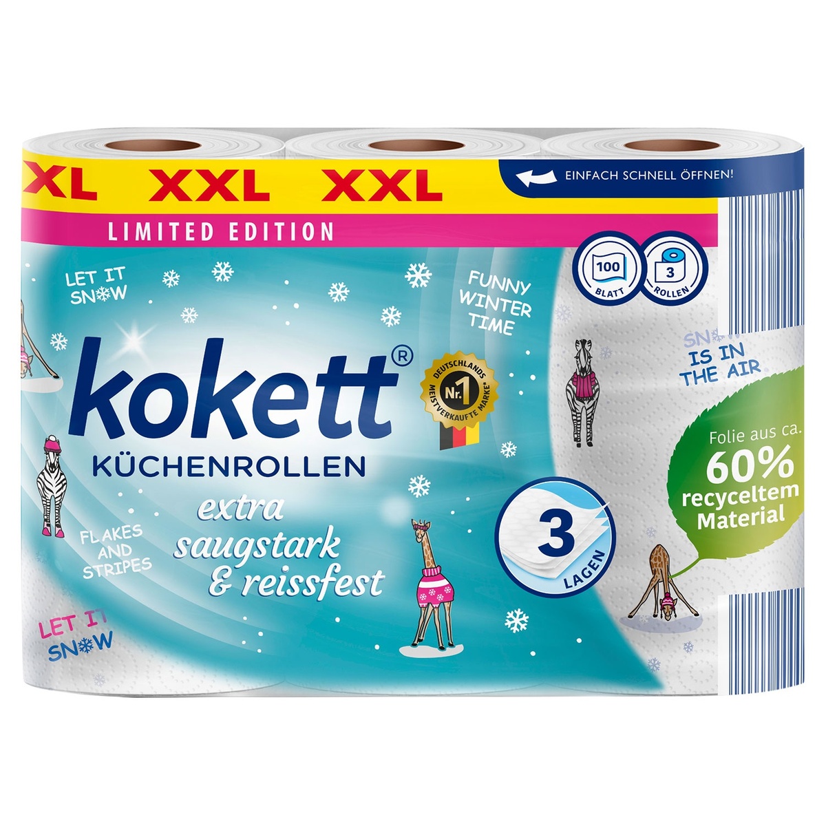 Bild 1 von KOKETT Küchenrolle, 3 x 100 Blatt