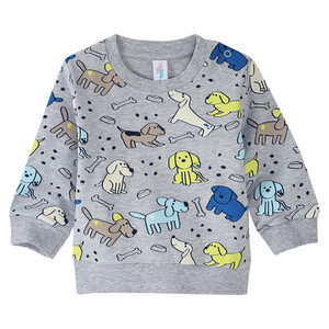 Baby Sweatshirt mit Hunde-Motiven HELLGRAU