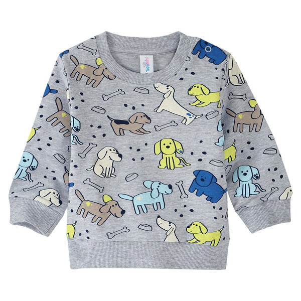 Bild 1 von Baby Sweatshirt mit Hunde-Motiven HELLGRAU