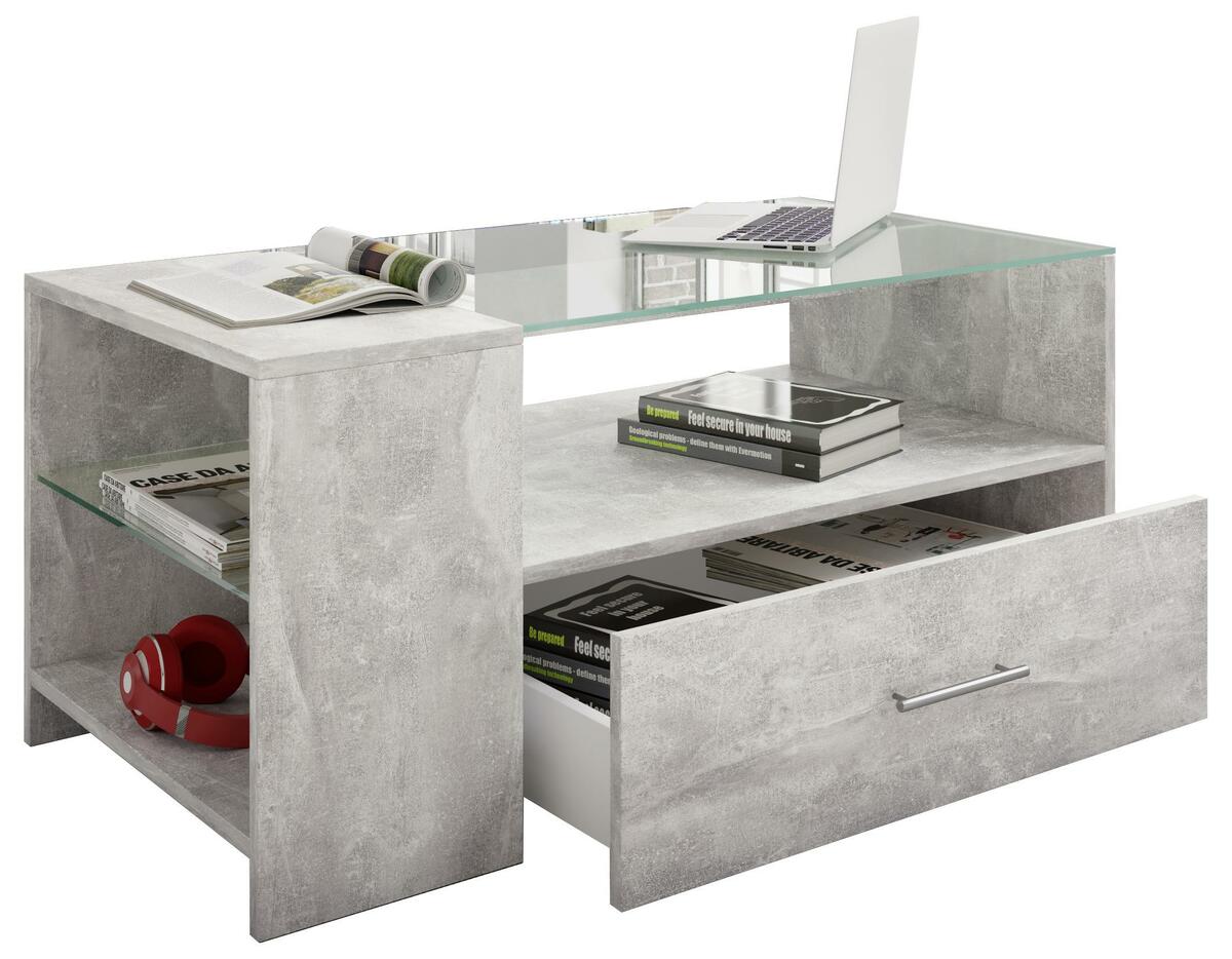 Bild 1 von Couchtisch ''Tindala'', in Beton-Optik, mit Stauraum