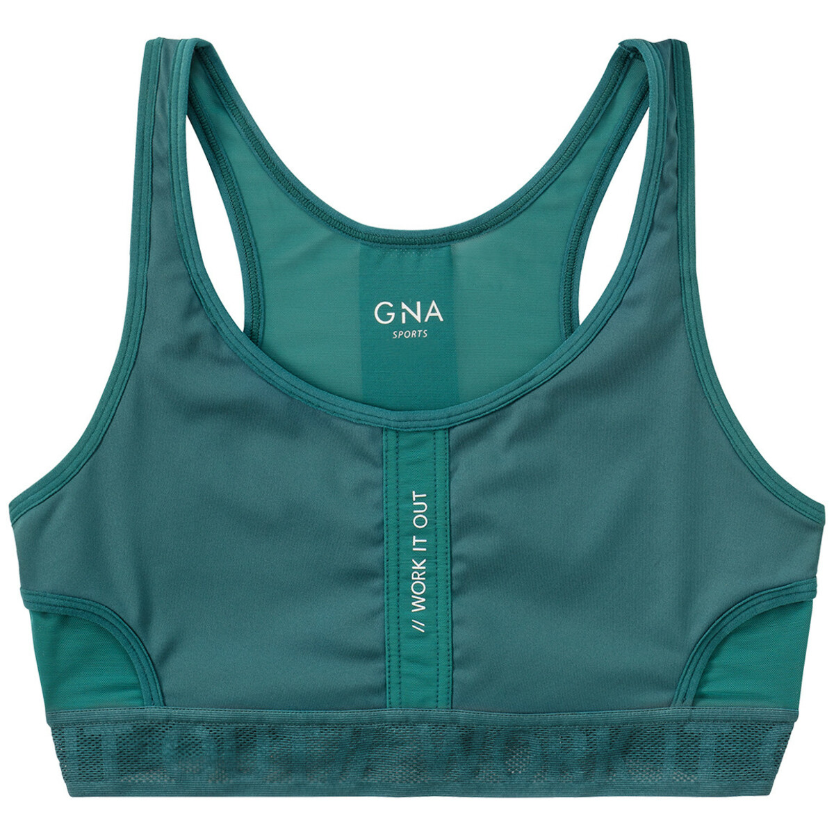 Bild 1 von Damen Sport-Bustier mit Netzstoff DUNKELGRÜN