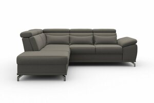 Sit&more Ecksofa Cabrio, mit Sitztiefenverstellung und Federkern, 3 Nierenkissen, Braun