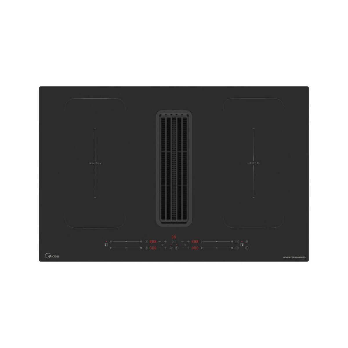 Bild 1 von Midea Kochfeld-Dunstabzug-Kombi, Schwarz, Glas, 80x23.7x52 cm, Küchen, Küchenelektrogeräte, Kochfelder