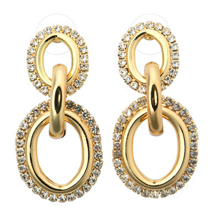 Damen Ohrringe mit Glitzersteinchen GOLD