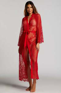 Hunkemöller Kimono Allover Lace Rot Rot