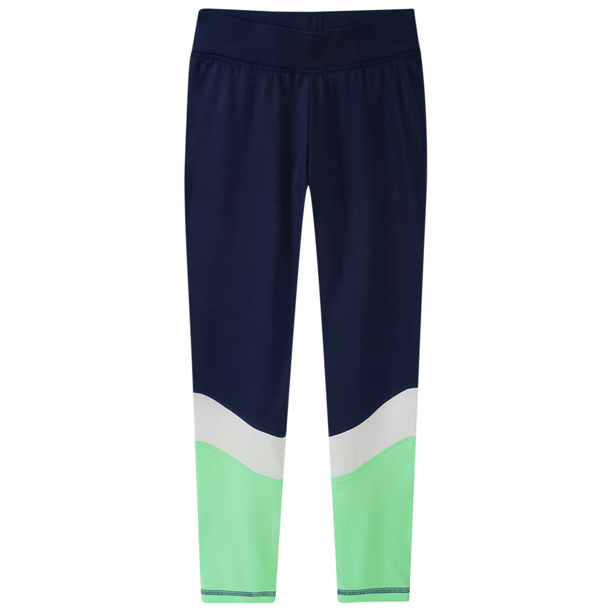 Bild 1 von Mädchen Sport-Leggings mit Farbteilern DUNKELBLAU / WEISS / HELLGRÜN