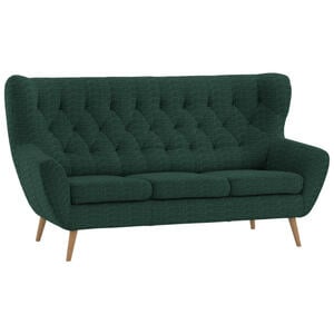 Stylife 3-Sitzer-Sofa Skagen, Grün, Textil, Eiche, massiv, Uni, 187x101x95 cm, Typenauswahl, Fußauswahl, Stoffauswahl, Hocker erhältlich, Rücken echt, Wohnzimmer, Sofas & Couches, Sofas, 3-Sitzer