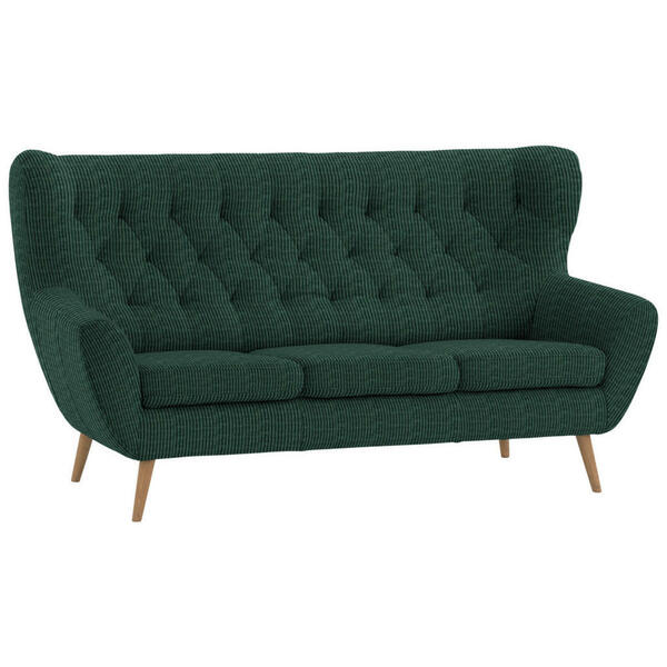 Bild 1 von Stylife 3-Sitzer-Sofa Skagen, Grün, Textil, Eiche, massiv, Uni, 187x101x95 cm, Typenauswahl, Fußauswahl, Stoffauswahl, Hocker erhältlich, Rücken echt, Wohnzimmer, Sofas & Couches, Sofas, 3-Sitzer