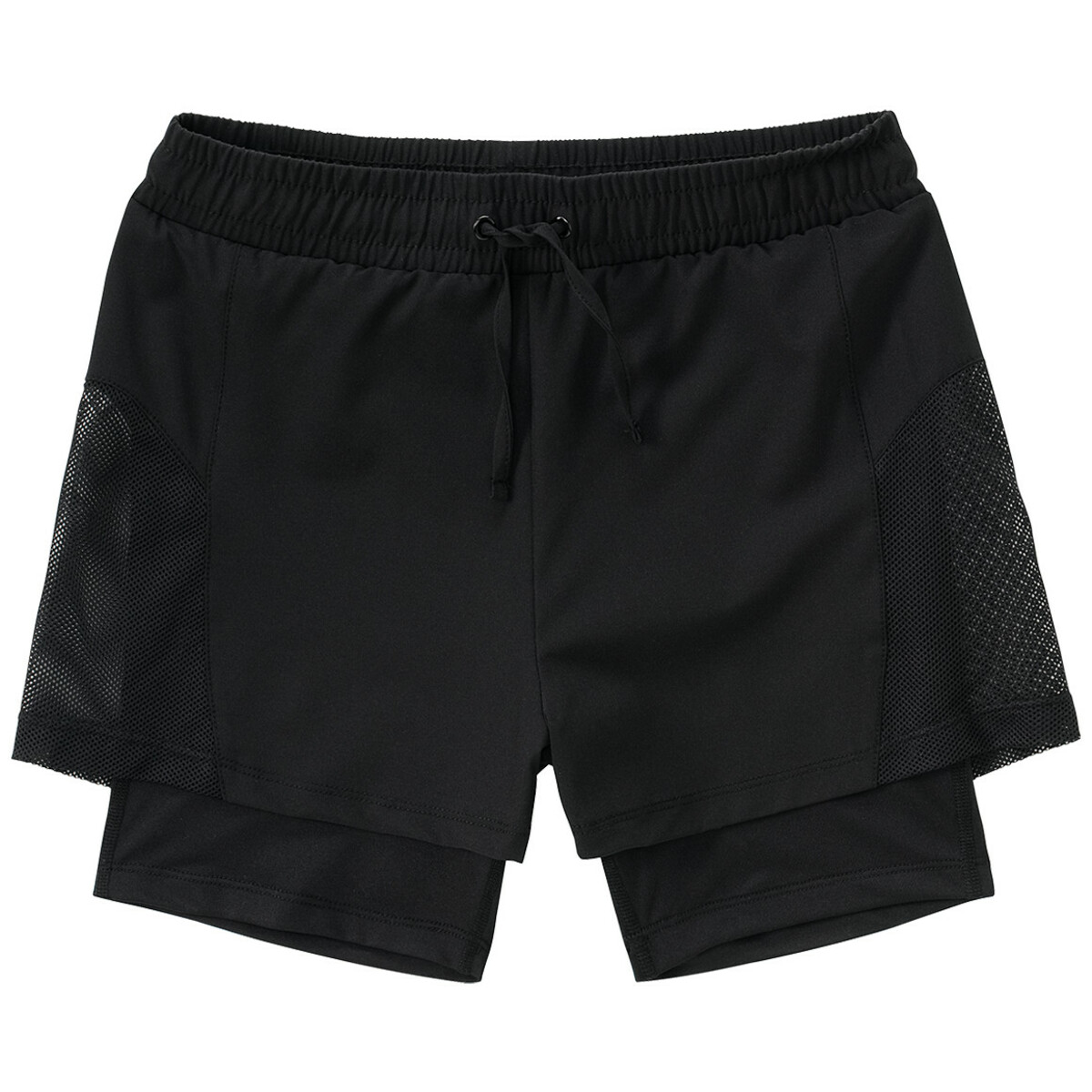 Bild 1 von Mädchen Sport-Shorts im 2-in-1-Design SCHWARZ
