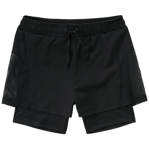 Bild 1 von Mädchen Sport-Shorts im 2-in-1-Design SCHWARZ