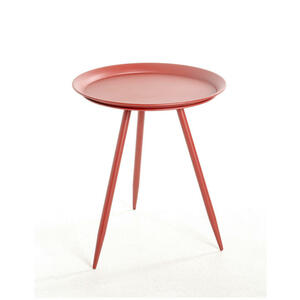 Beistelltisch, Rot, Metall, rund, konisch, Rundrohr, 47x38 cm, Wohnzimmer, Wohnzimmertische, Beistelltische