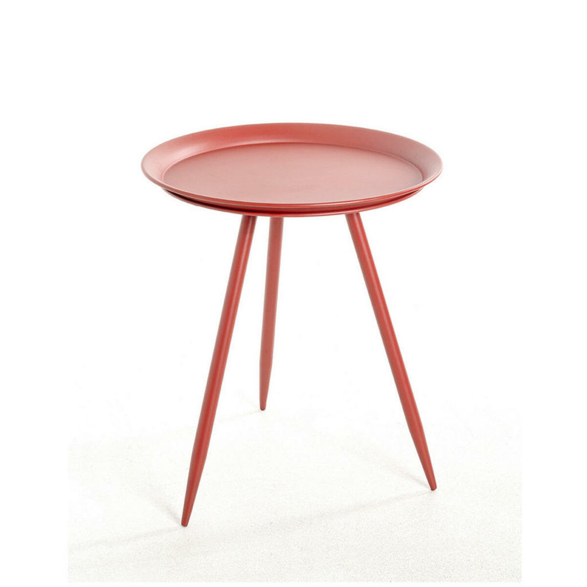 Bild 1 von Beistelltisch, Rot, Metall, rund, konisch, Rundrohr, 47x38 cm, Wohnzimmer, Wohnzimmertische, Beistelltische