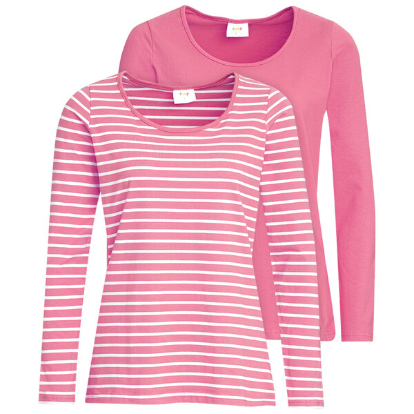 Bild 1 von 2 Damen Langarmshirts im Set PINK / WEISS