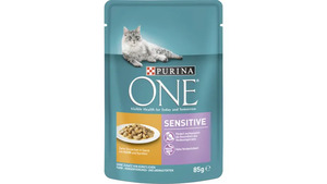 Purina ONE Katzennassfutter Sensitive mit Huhn und Karotten 24x85g Portionsbeutel