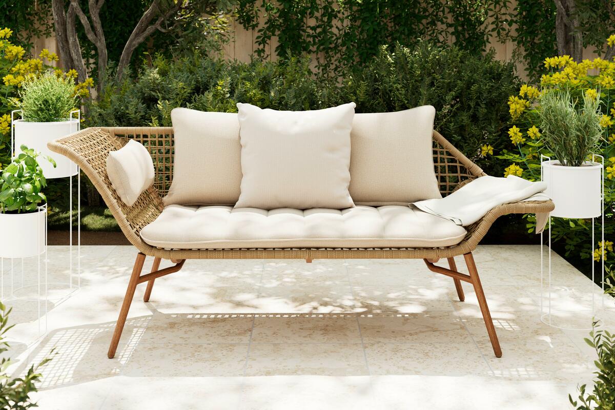 Bild 1 von Gartenbank Merle in Naturfarben/Teakfarben, Naturfarben, Teakfarben