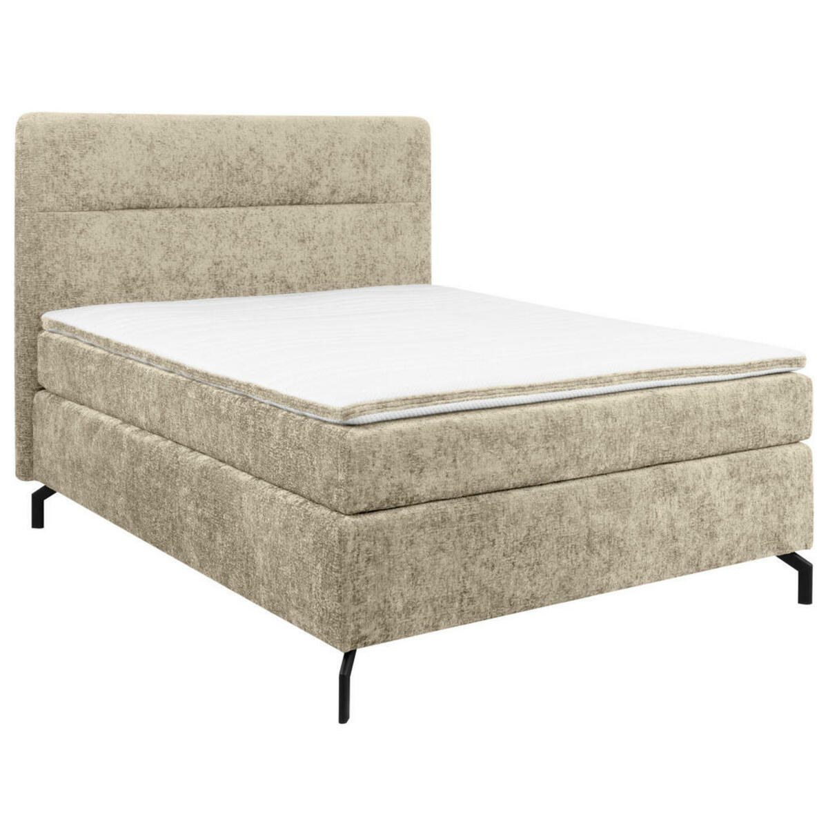 Bild 1 von Esposa Boxspringbett, Creme, Textil, H2, Höhe ca. 17 cm, 140x200 cm, Stoffauswahl, Topper durchgehend, Matratze in verschiedenen Härtegraden erhältlich, Schlafzimmer, Betten, Boxspringbetten