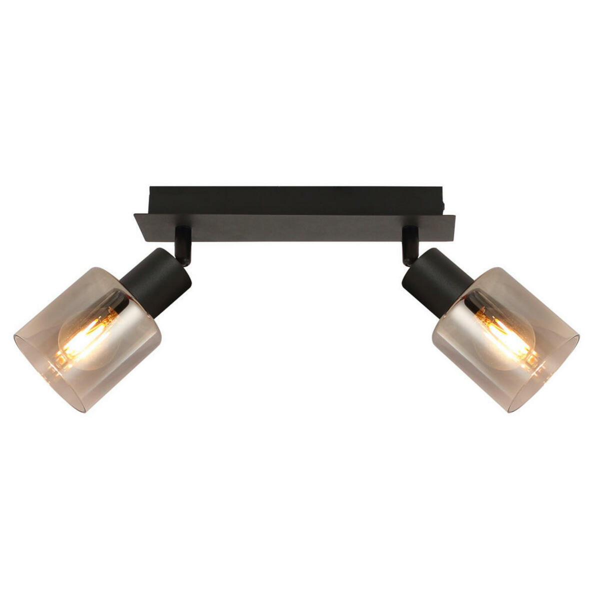 Bild 1 von Novel Strahler Genua, Schwarz, Metall, Glas, Uni,Uni, länglich,länglich, 8x18.2 cm, verstellbare Spotlights, Lampen & Leuchten, Leuchtenserien