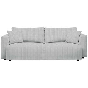 Mid.you Schlafsofa, Silber, Textil, 3-Sitzer, Füllung: Schaumstoff, Faserbällchen,Schaumstoff, Faserbällchen, 250x92x105 cm, Oeko-Tex® Standard 100, Stoffauswahl, Schlafen auf Sitzhöhe, Rücken