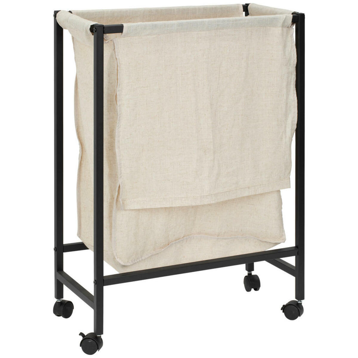 Bild 1 von PBJ Kleiderwagen, Schwarz, Beige, Metall, Textil, 27x80x28 cm, Garderobe, Garderobenständer