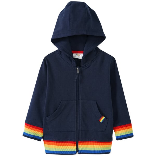 Bild 1 von Jungen Sweatjacke mit bunten Bündchen DUNKELBLAU