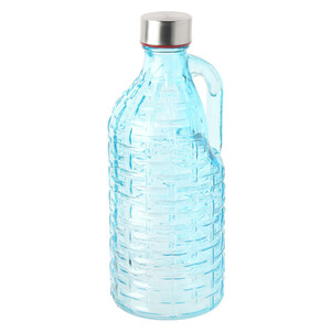Glasflasche mit Henkel TÜRKIS
