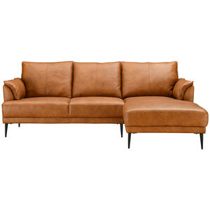 Livetastic Ecksofa, Rost, Leder, Echtleder, Rindleder, 3-Sitzer, L-Form, Ottomane rechts, 233x153 cm, Wohnzimmer, Sofas & Couches, Wohnlandschaften, Ledersofas