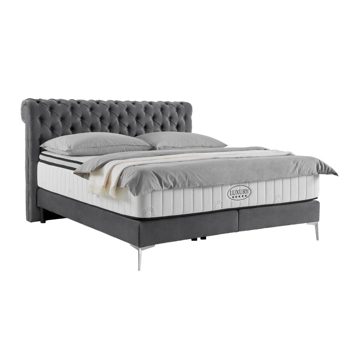 Bild 1 von Boxspringbett Queen in Anthrazit ca. 160x200cm, Anthrazit