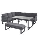 Bild 1 von Ambia Garden Dining-Loungeset, Anthrazit, Metall, Kunststoff, Glas, Textil, Eckteil, L-Form, 241x190 cm, Tisch mit Glasplatte, Loungemöbel, Loungemöbel-Sets