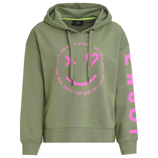 Bild 1 von Damen Hoodie mit Flockdruck OLIV