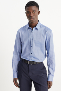 C&A Oxford Hemd-Regular Fit-Kent-bügelleicht, Blau, Größe: S
