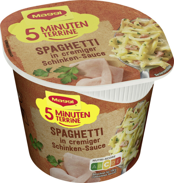 Bild 1 von Maggi 5 Minuten Terrine Spaghetti in cremiger Schinkensauce 64G