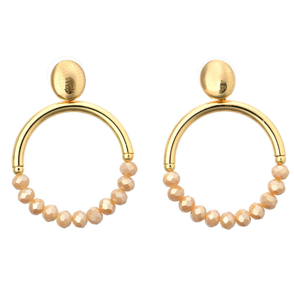 Bild 1 von Damen Ohrringe mit Glasperlen BEIGE / GOLD