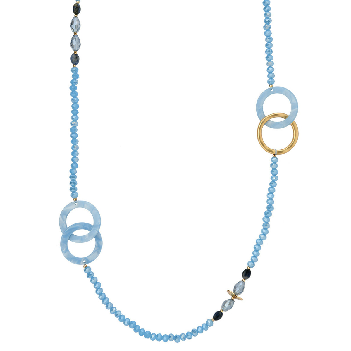 Bild 1 von Damen Kette aus Glasperlen HELLBLAU / GOLD