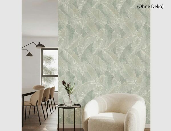 Bild 3 von Vinyltapete Blätter Grün