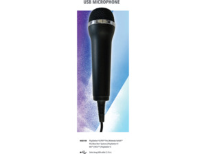 DEEP SILVER Mikrofon für Karaoke Games, USB Mikrofon, Schwarz, Schwarz